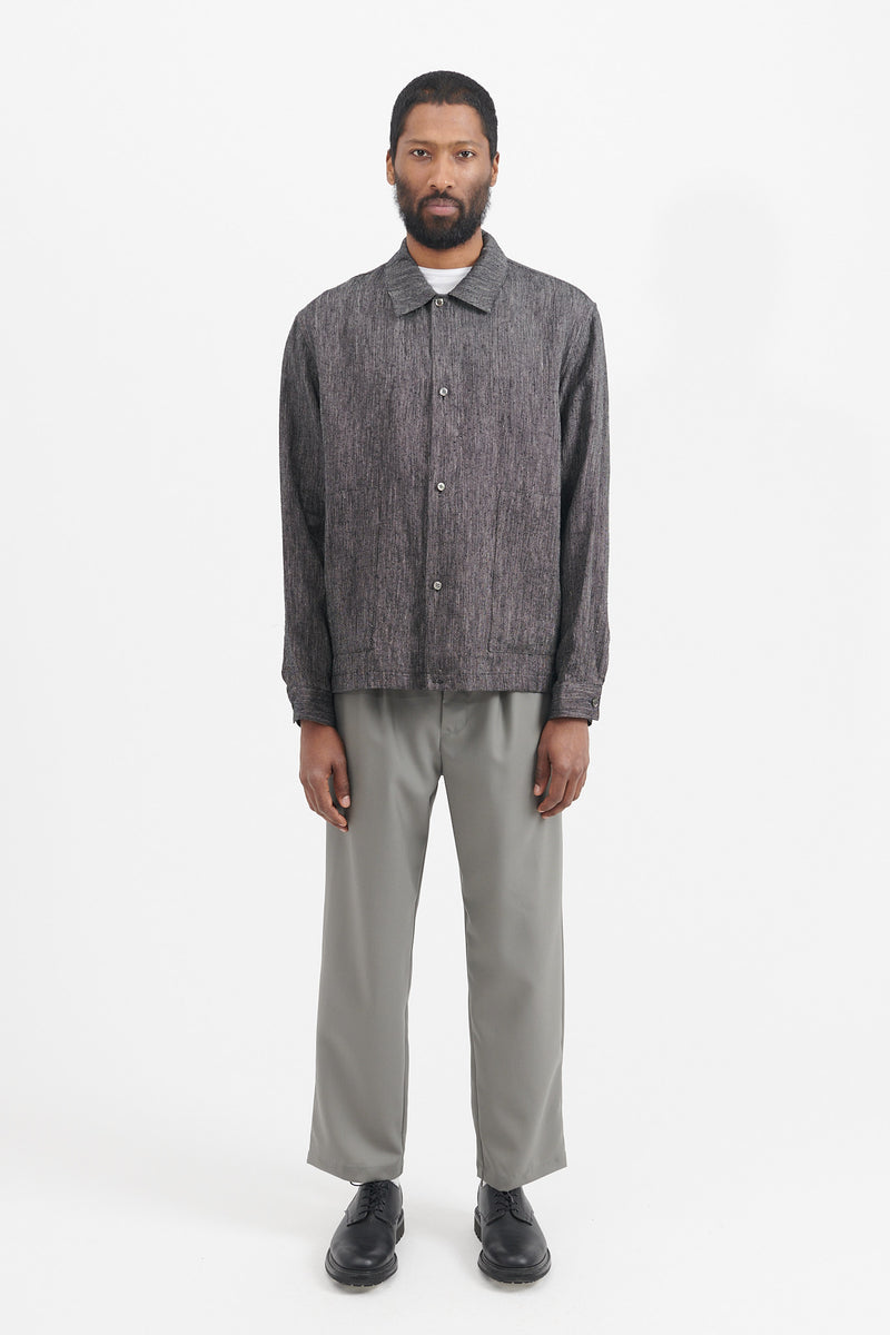 Linen Shirt Jacket - Charcoal