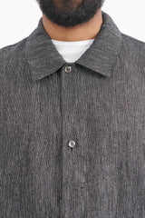 Linen Shirt Jacket - Charcoal