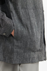 Linen Shirt Jacket - Charcoal