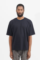 Knitted Rib T-Shirt - Black/Navy