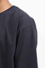 Knitted Rib T-Shirt - Black/Navy