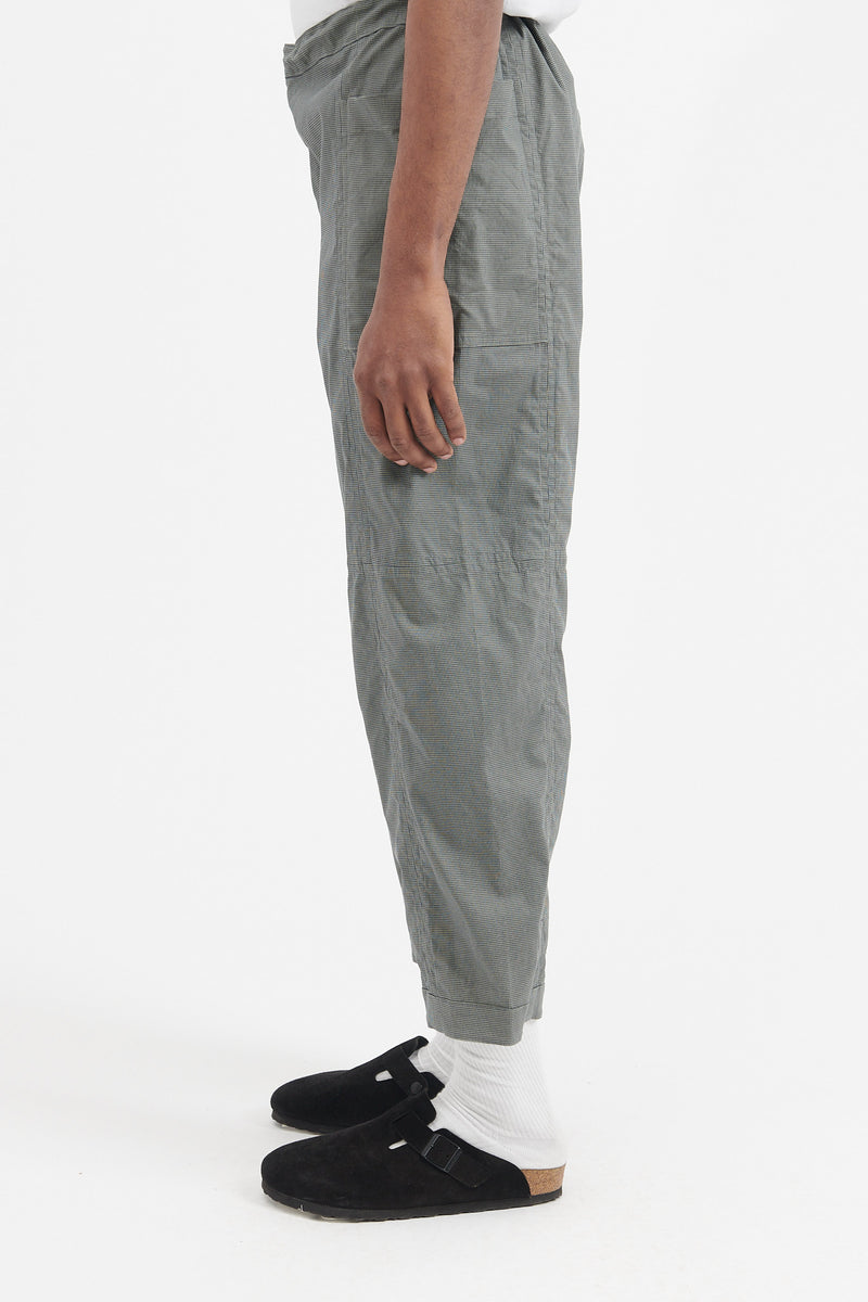 Pin Plaid Reversible Seam Taped Easy Pants - Olive