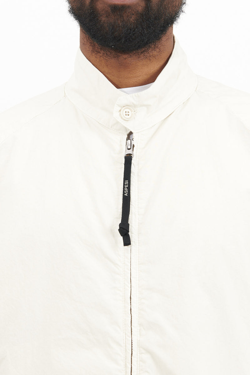 Light Cotton Zip Jacket - Ecru