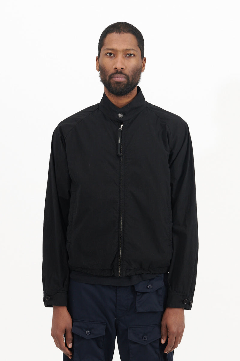 Light Cotton Zip Jacket - Black