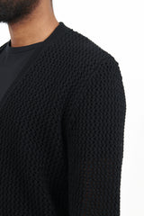 Caiveto Reda Cotton Knit Cardigan - Black