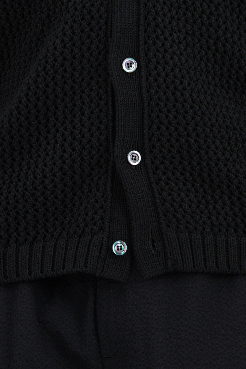 Caiveto Reda Cotton Knit Cardigan - Black