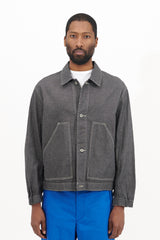 Short Jacket 8oz. Cotton Linen Denim - Charcoal