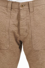 Garment Dyed Paisley Jacquard Fatigue Pants - Olive