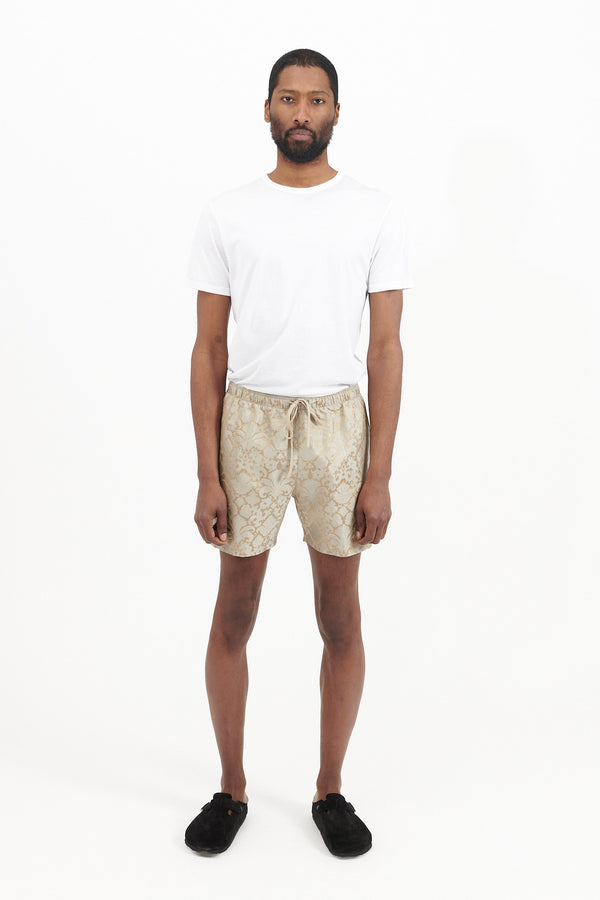 Ruben Lenora SIlk Jacquard Shorts - Beige