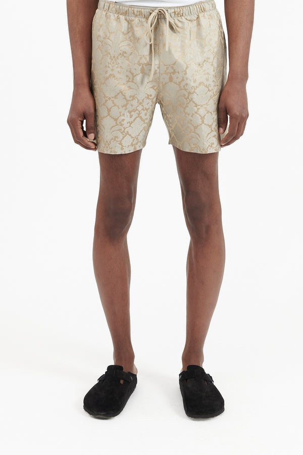 Ruben Lenora SIlk Jacquard Shorts - Beige