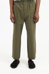 9/10 Length Pegtop Work Pants Co/Ny Ripstop - Olive