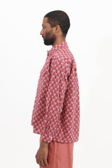Ethnic Print Round Flap Pocket Shirt - Pink