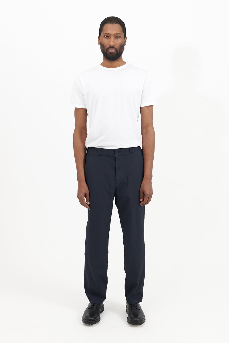 Tapered Pants Pe Oxford - Navy