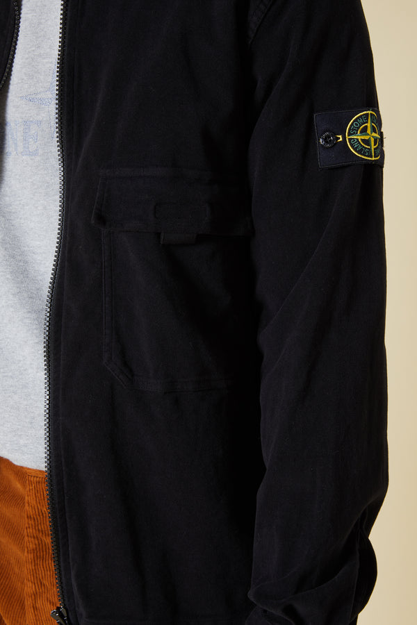 11502 STRETCH COTTON MOLESKIN OVERSHIRT - BLACK