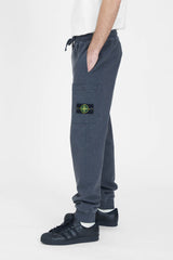 64551 Cotton Fleece Garment Dyed Cargo Sweat Pants - Melange Dark Grey