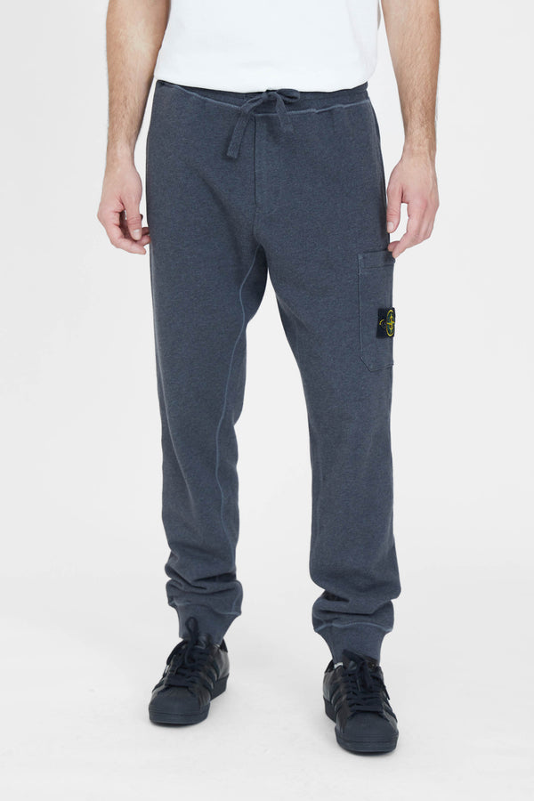 64551 Cotton Fleece Garment Dyed Cargo Sweat Pants - Melange Dark Grey