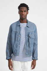 Short Jacket 6.5oz Linen Denim - Blue