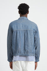 Short Jacket 6.5oz Linen Denim - Blue