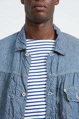 Short Jacket 6.5oz Linen Denim - Blue