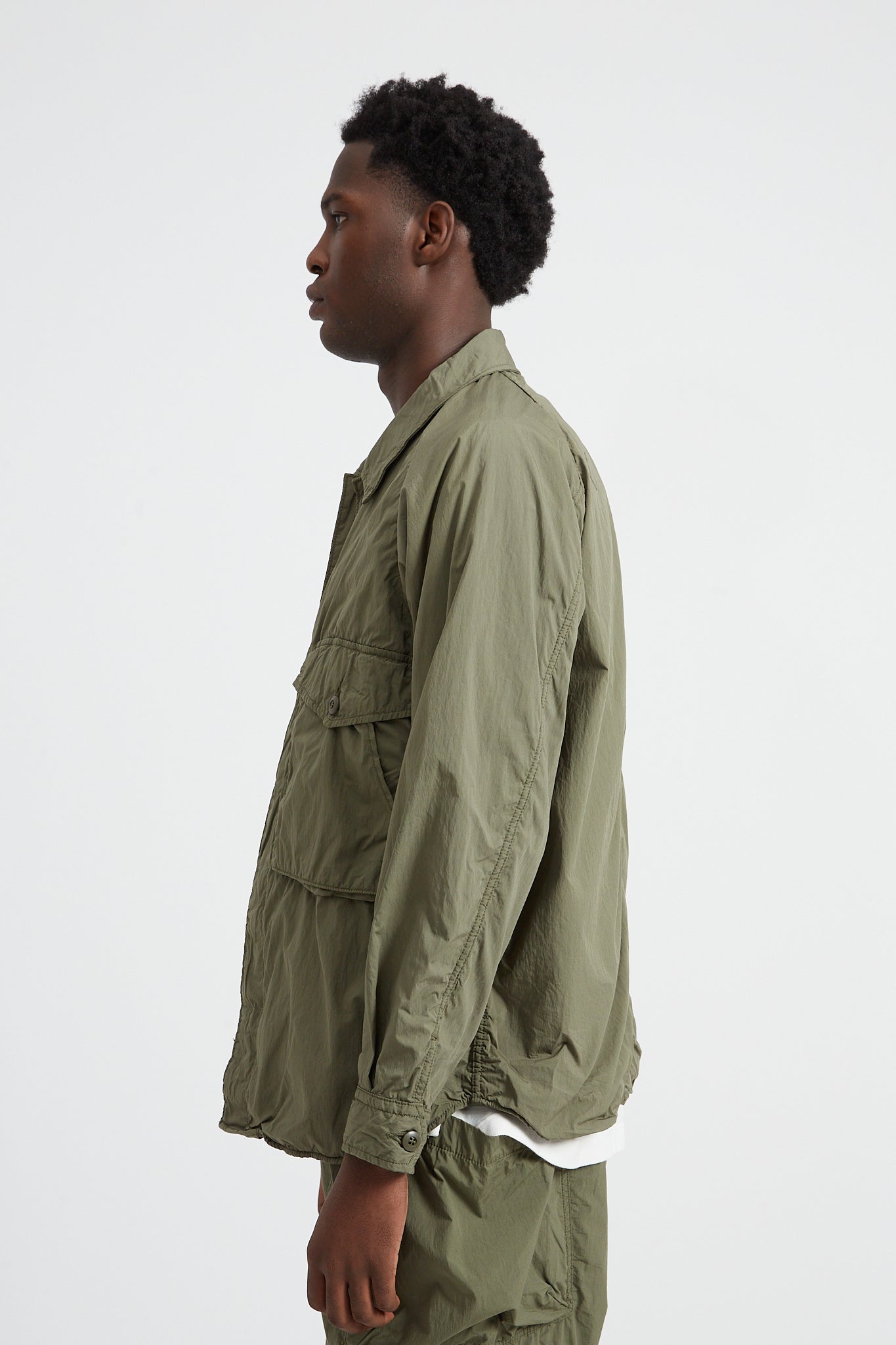 Military Shirt Jacket Cotton/Nylon Typewriter - Khaki