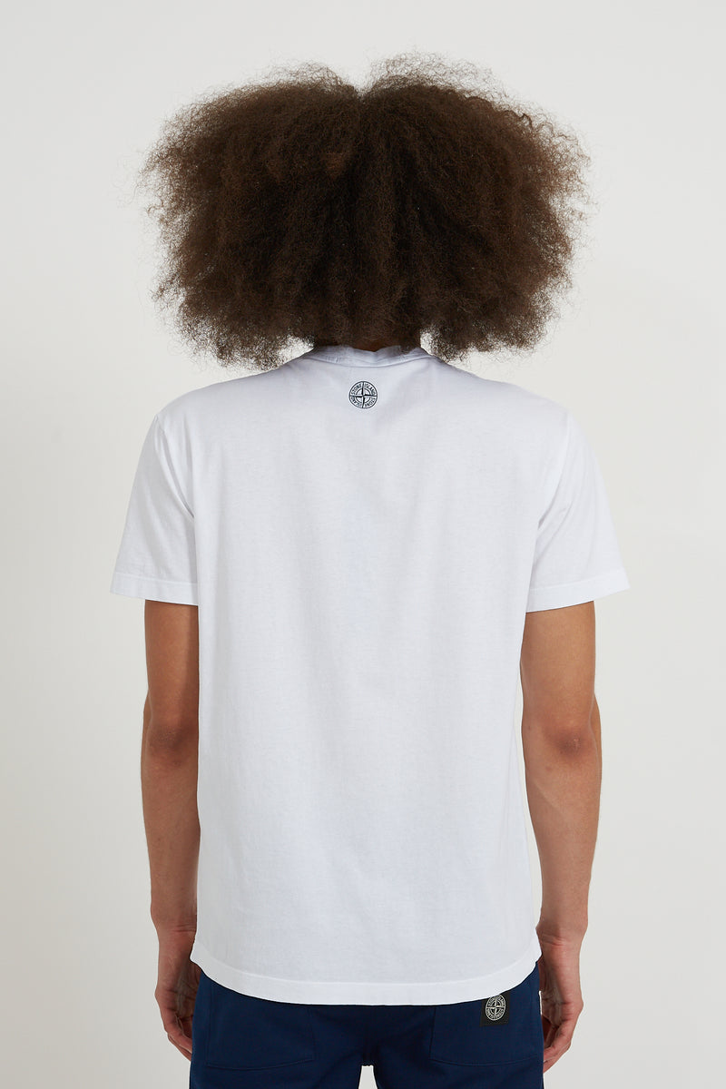 2NS92 Cotton Jersey Tricromia One Print T-Shirt - White