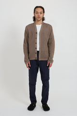 Summer Cotton Knit Cardigan - Brown