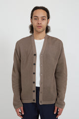 Summer Cotton Knit Cardigan - Brown