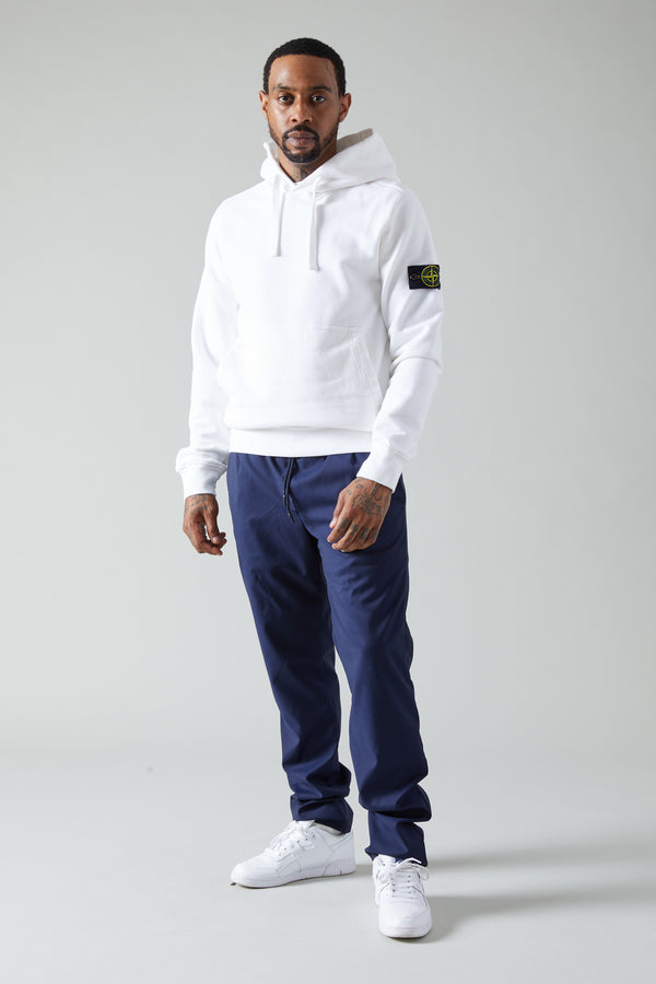 62820 BRUSHED COTTON FLEECE PULLOVER HOODIE - WHITE