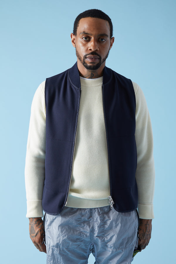 OLMO SALINA VISCOSE VEST - NAVY