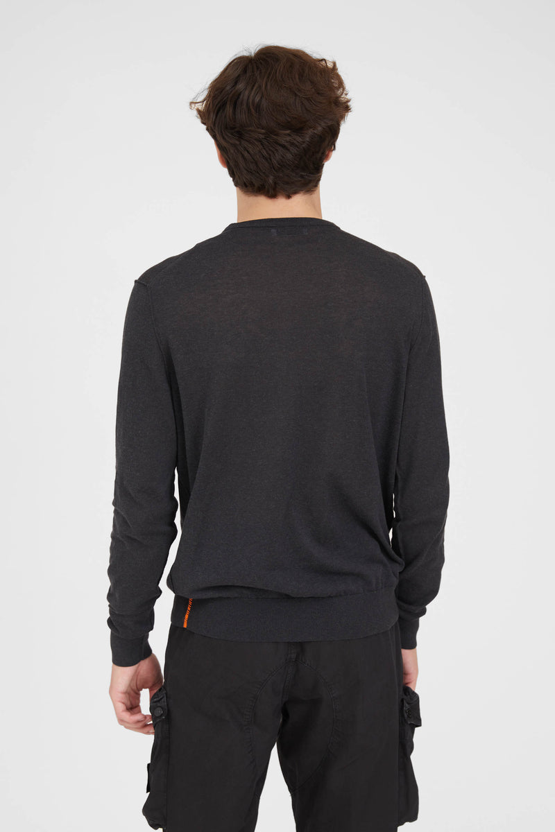 Crew Knit Giza Cotton - Charcoal