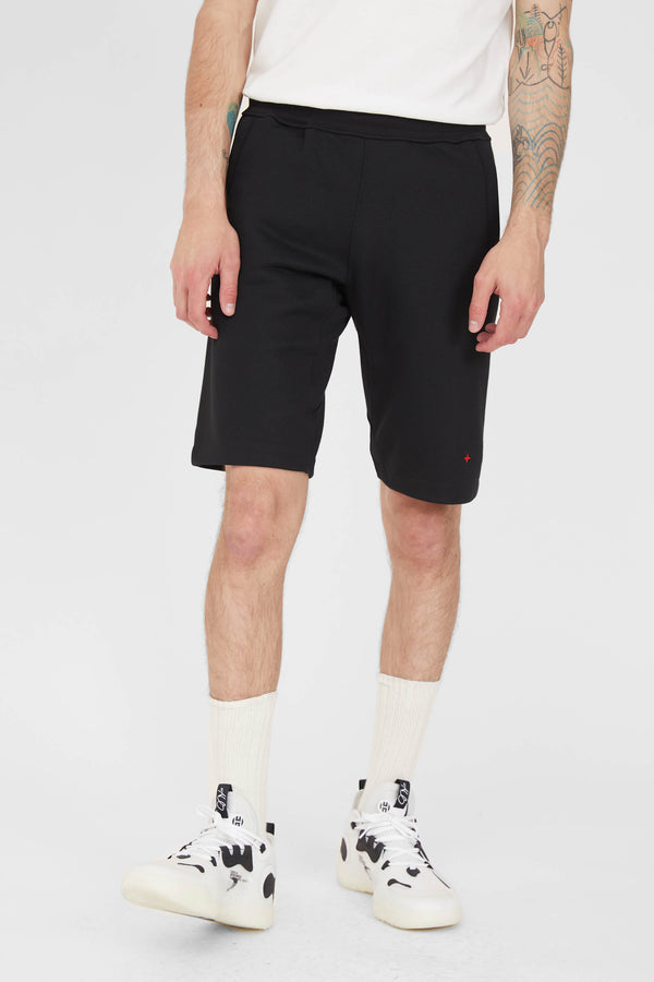 640X2 MARINA Seaqual Yarn Fleece Bermuda Shorts - Black