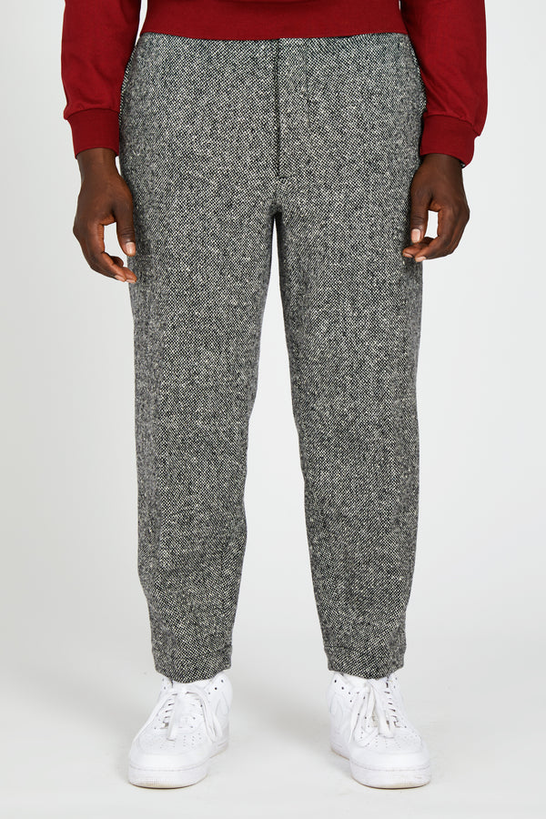 Wool Homespun Tweed Pegtop Pants - Gray