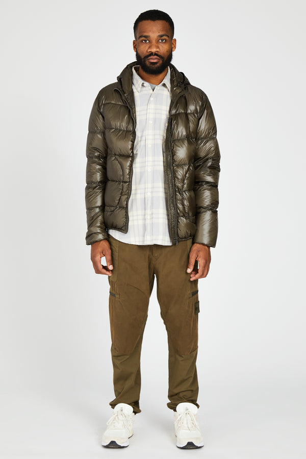 Hooded Down Puffer Jacket - Olive
