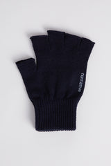Dweller Cut Off Gloves Wool Yarn - Navy