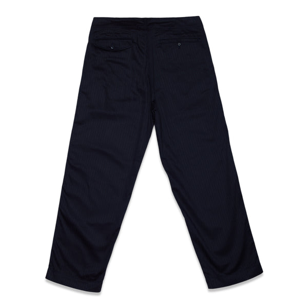 Supima Cotton Herringbone D-Ring Belted Pants - Navy