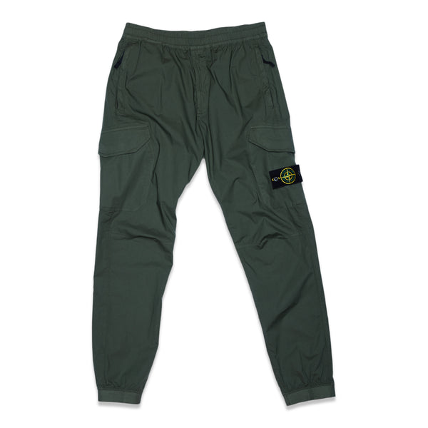 31403 Stretch Cotton Tela 'Paracadute' Garment Dyed Pants - Olive