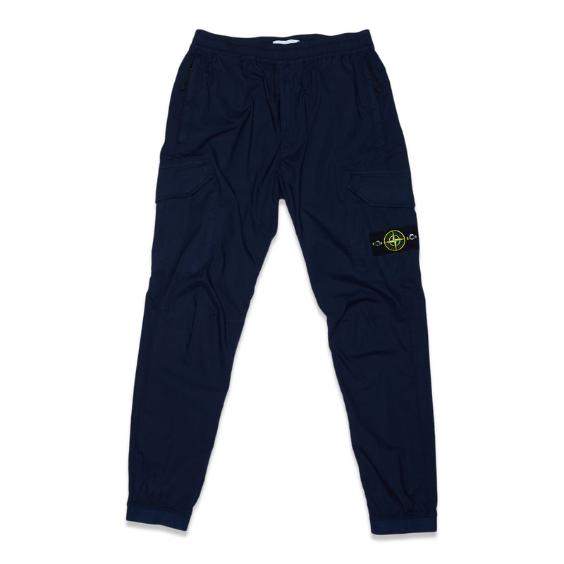 31403 Stretch Cotton Tela 'Paracadute' Garment Dyed Pants - Blue Marine