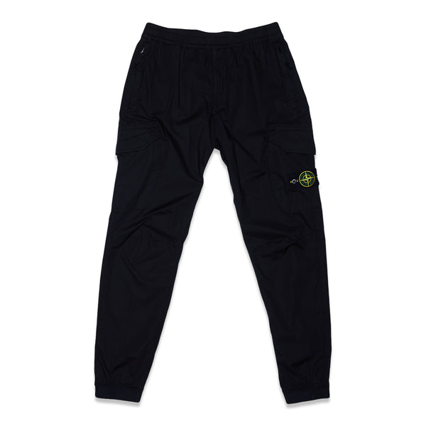 31403 Stretch Cotton Tela 'Paracadute' Garment Dyed Pants - Black