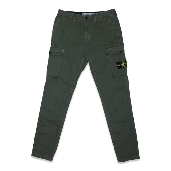 318Wa Brushed Cotton Canvas Garment Dyed 'Old Effect' Pants - Olive