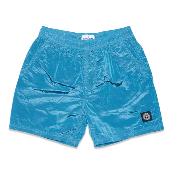 B0943 Nylon Metal Garment Dyed Swim Shorts - Turquoise