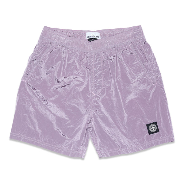 B0943 Nylon Metal Garment Dyed Swim Shorts - Rose Quartz