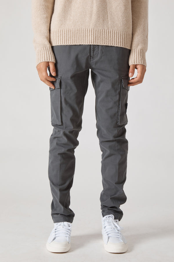 30810 Stretch Gabardine Garment Dyed Cargo Pants - Fumo