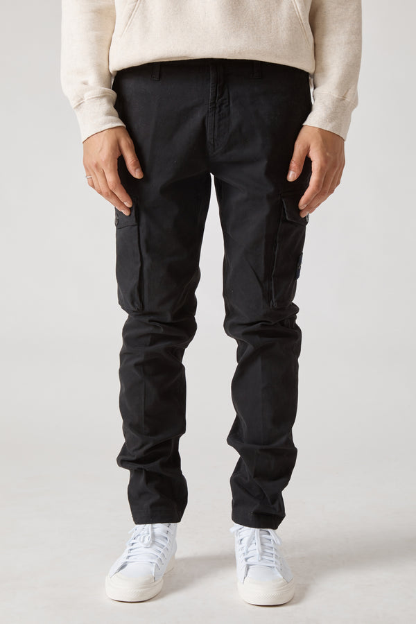 30810 Stretch Gabardine Garment Dyed Cargo Pants - Black