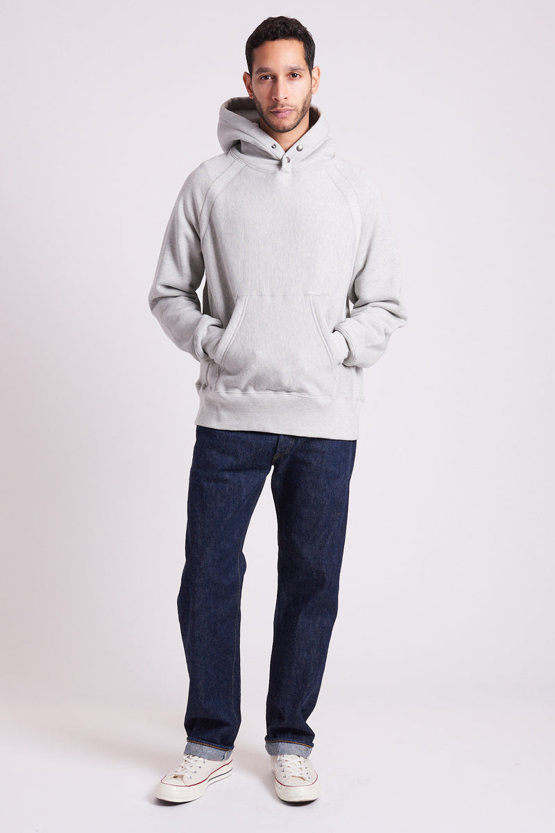 Raglan Hoody Heavy Fleece - Heather Grey