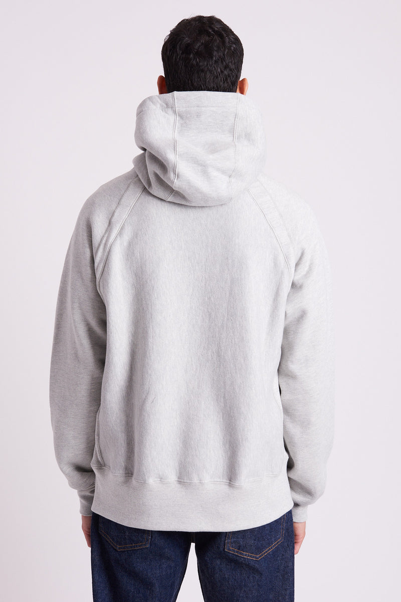 Raglan Hoody Heavy Fleece - Heather Grey