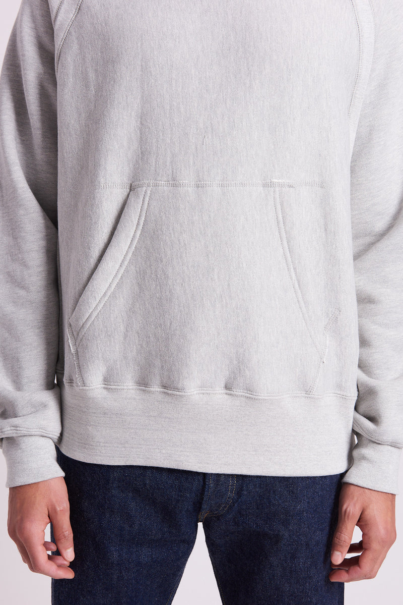 Raglan Hoody Heavy Fleece - Heather Grey