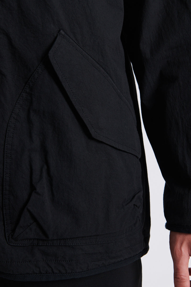 Reversible No Collar Jacket - Black
