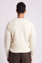 Shetland Crew Wool Brushed - White