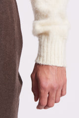 Shetland Crew Wool Brushed - White