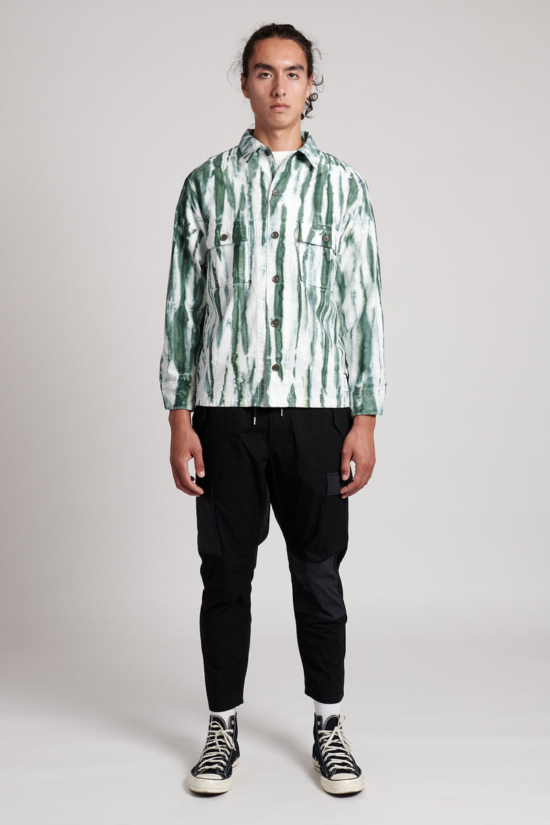 Tie Dye Military Shirt - Green